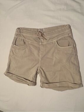 COJ Cup of Joe Grey Denim Jogger Shorts Elastic Waist Drawstring Size L